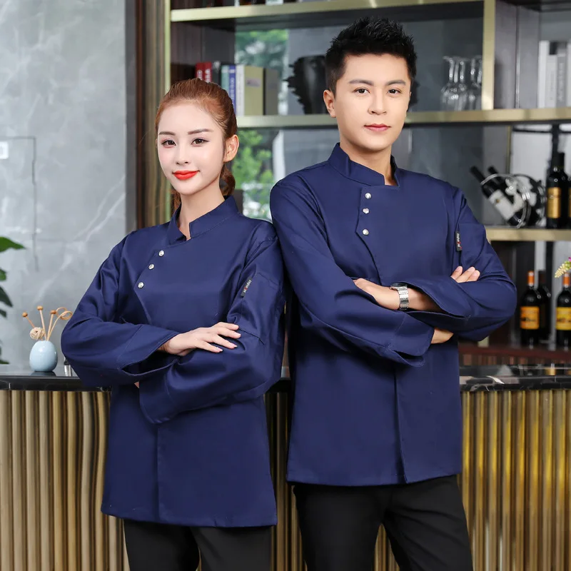 

C599 Chef's Work Clothes Men's Long Sleeved Hotel Restaurant Catering Baking Western Food Kitchen Chef's Clothes