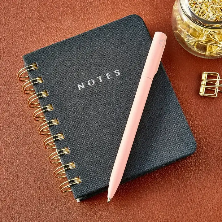 

Small Memo Spiral Notepad, Black, 4" x 5", 192 College Ruled Pages