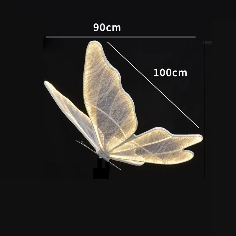 Wedding luminous props butterfly wings pendant ceiling decoration wedding stage T-table wrought iron road guide ornament