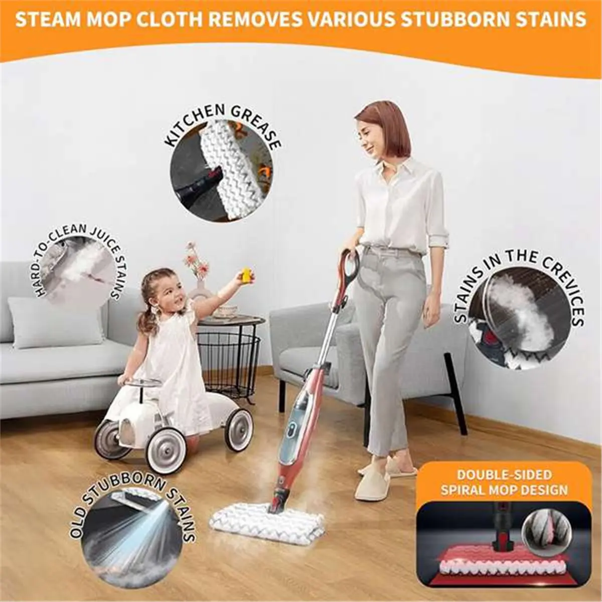 3Pcs Steam Mop Pad … - image