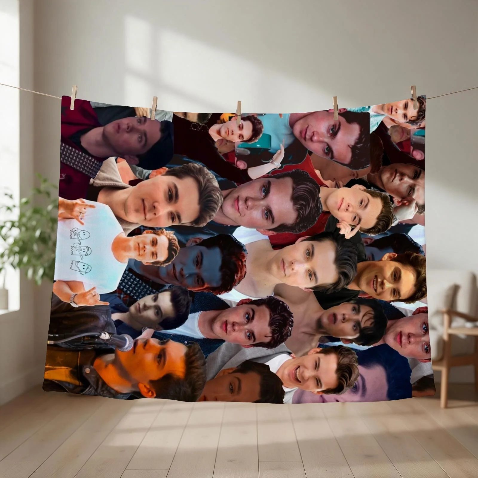 Jeremy Shada Photo Collage Throw Blanket Comforter warm for winter for babies funny gift Blankets