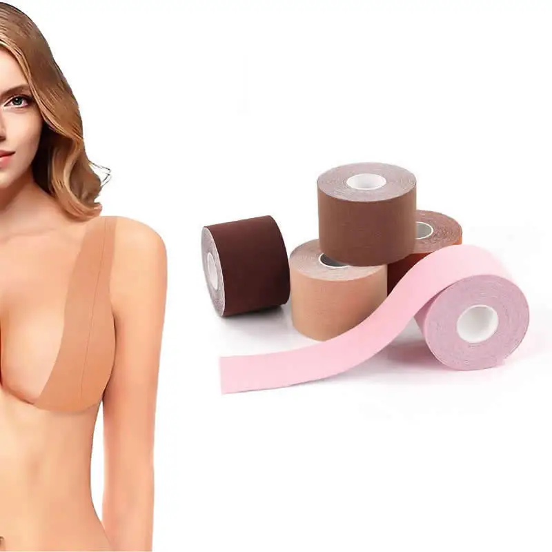 3-6 Rolls Sports Cotton Kinesiology Tape Lift Up Body Boob Adhesive Tape for Breast Lift & Push Up A-G Waterproof Nipple Cover