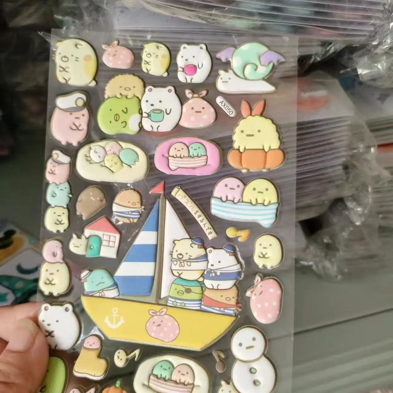 Criatura de canto japonesa 3d tridimensional bolha adesivos feitos à mão jardim de infância crianças decoração recompensa adesivos