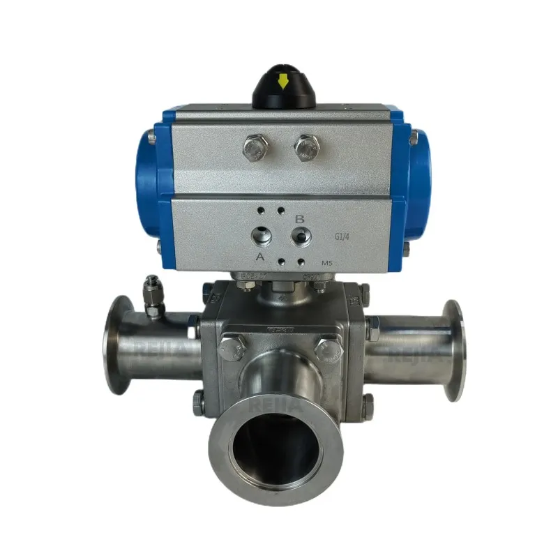 Full Cavity Aluminum Actuator Pneumatic Three-Way Vacuum Ball Valve