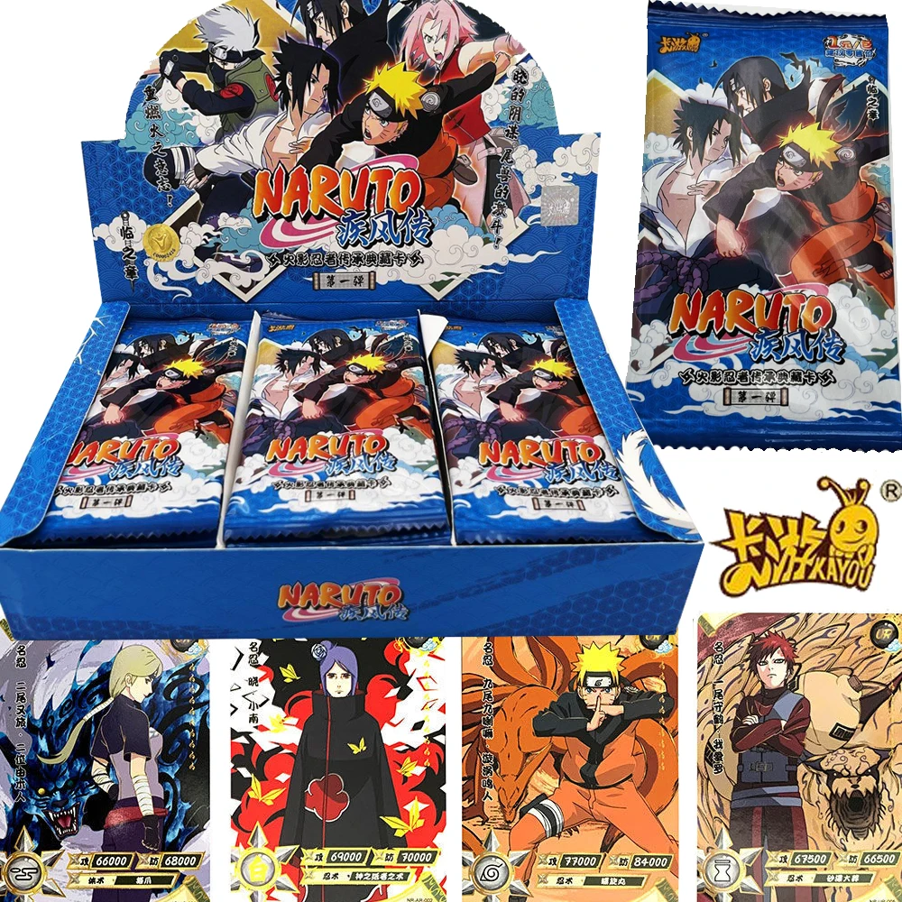 

KAYOU Naruto Game Collection Cards Placer Gold Edition Akatsuki Uchiha Itachi Hidan Pain Character Card Children's Birthday Gift
