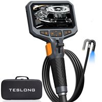TESLONG TD450S 8.5MM Dual Lens Articulating Borescope 1080P 5 Inch IPS Two Way 360° Steering Endoscope Camera 1.55m Snake Tube
