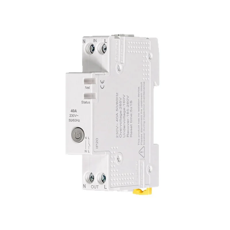 A003 Tuya Wifi Smart Circuit Breaker 40A Monitor di elettricità V0 Ritardante ignifugo Controllo APP Compatibile conalexa