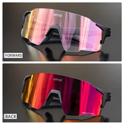 Kapvoe Purple Golden Red Photchromic Cycling Glasses UV400 Protection MTB Bike Glasses Riding Driving Running Sports Eyewear