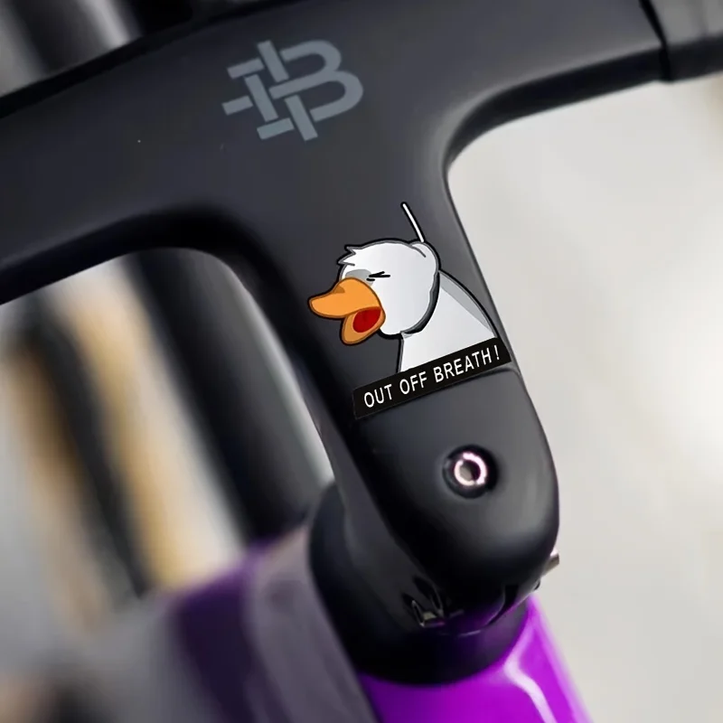 

Funny Duck "Out Off Breath" Bike Stickers Waterproof Vinyl Decals for Bicycle DIY Decor