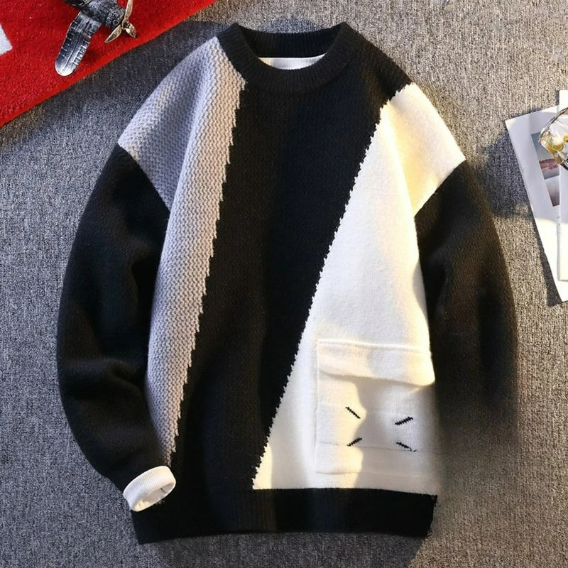 

Winter New Scarf Design Sweater Autumn and Winter Christmas Loose High-end Knitted Sweater Pullover Sweater