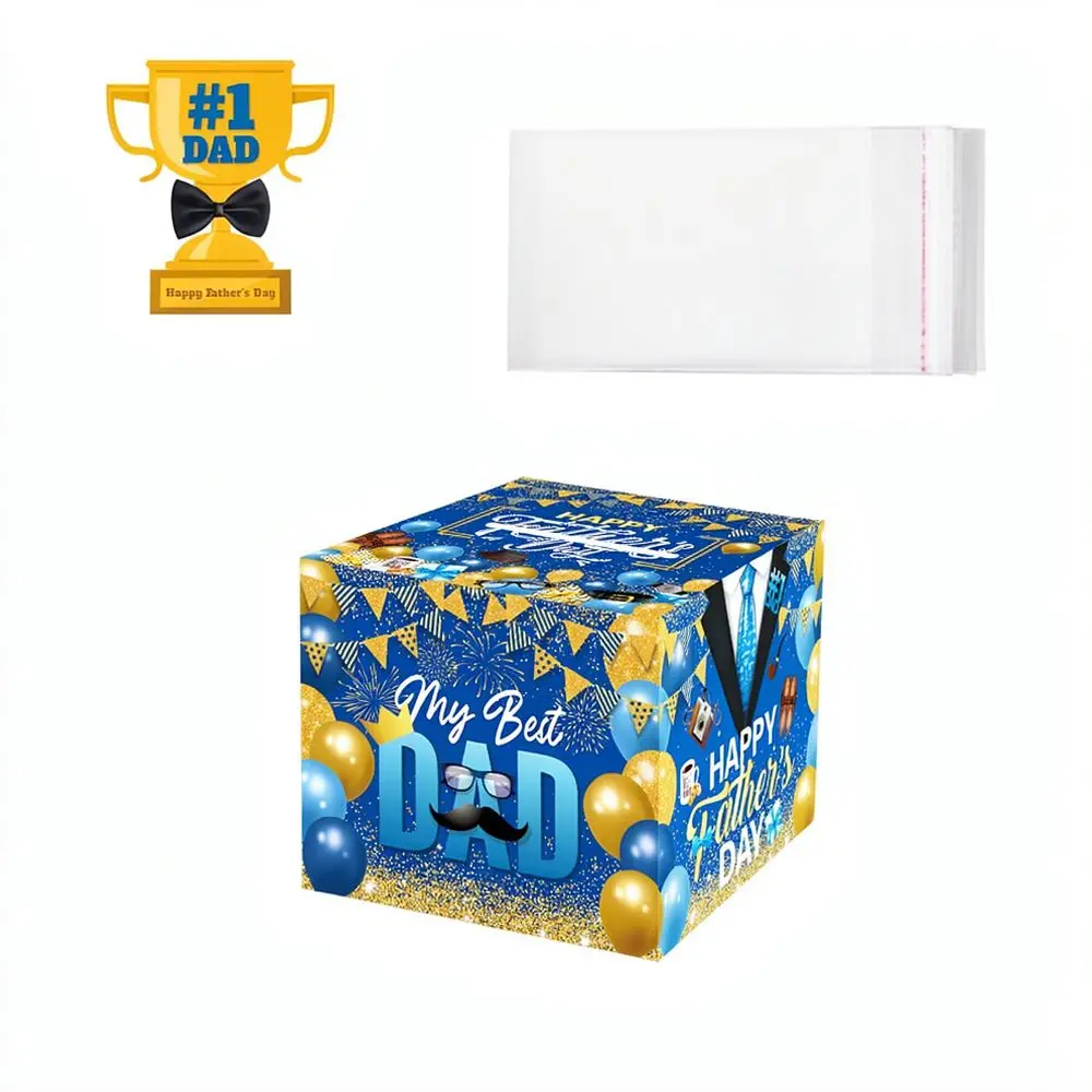 Fathers Day Birthday Party Surprise Gift Box Creative Money Pulling Wrapper Paper Decoration Accessory For Dad Gift