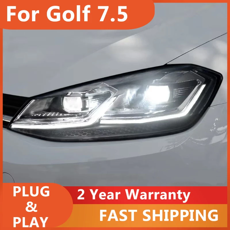 

Car Styling Head Lamp for VW Golf 7.5 Headlights MK7.5 Headlight with Dynamic 2013-2017 DRL H7 D2H Hid Bi Xenon Beam