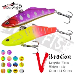 WALK FISH 1PCS 70mm 15g New VIB Fishing Lure Artificial Bait 3D Eyes Swimbait Vibration Sinking Hard Lures Fishing Tackle