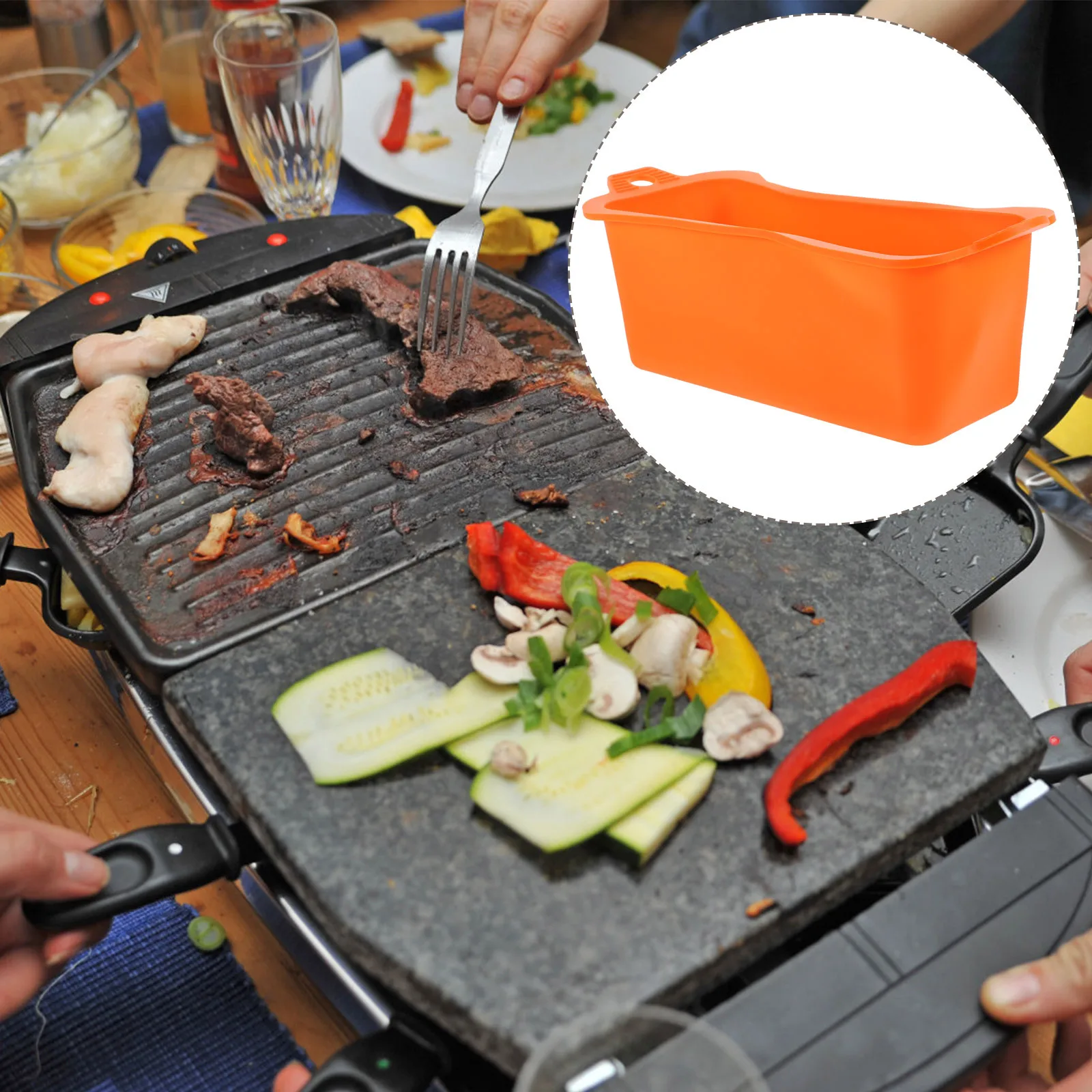 

3 шт. многоразовые силиконовые вкладыши для смазки для кемпинга и улицы, аксессуары для смазочных чашек для барбекю, уличная подкладка для капельной сковороды