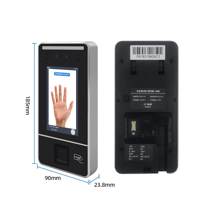 008 001 Biometric Employee Attendance Machine,Multifunctional Face Recognition Machine,Palmar Vein Recognition for Offices