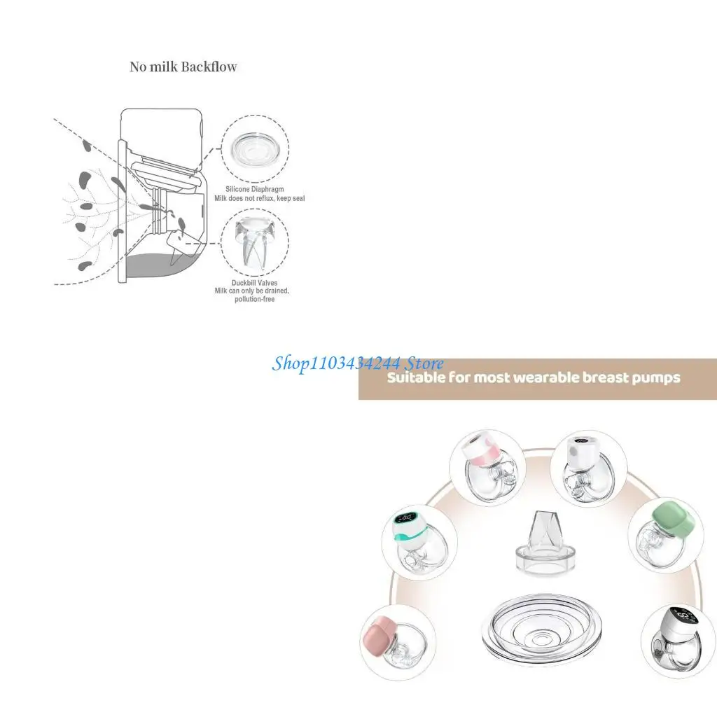 6pcs/set Replacement Silicone Duck Mouths & Diaphragms Rubber Duckbill Valves & Silicone Diaphragm set for Breast