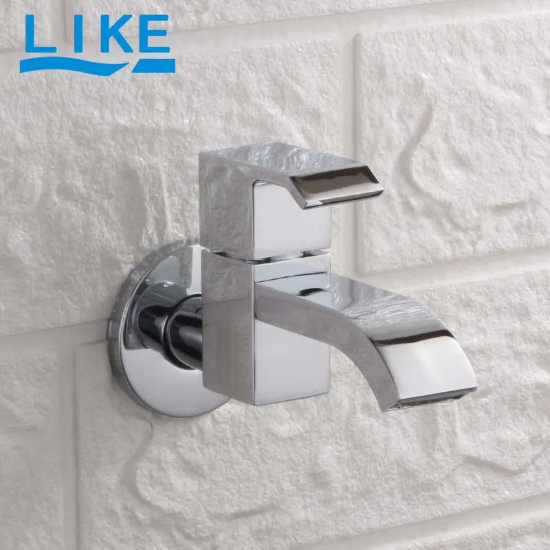

304 Stainless Steel Single Cold Faucet Wall mounted Single Handle Sink Faucet Bathroom Basin Sink Faucet