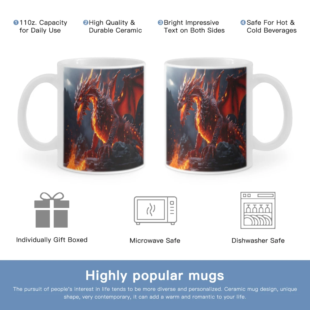 

Nordic Fantasy Dragon Free shipping Ceramic Mug Cute Coffee Tea Milk Stave Mugs And Cups with Handle Novelty Gifts