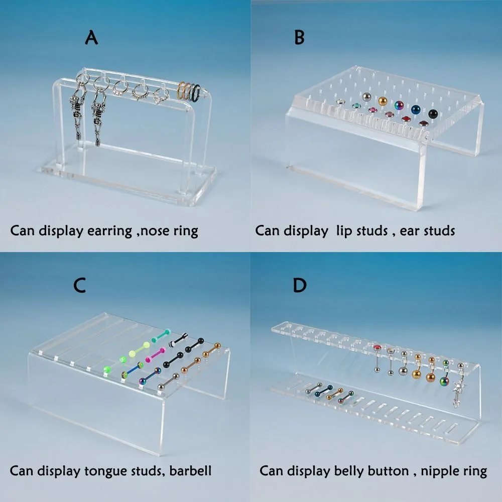 Acrylic Tongue Piercing Polish Rack Nipple Ring Storage Frame Earring Stand Body Piercing Jewelry Display Jewelry Display Rack