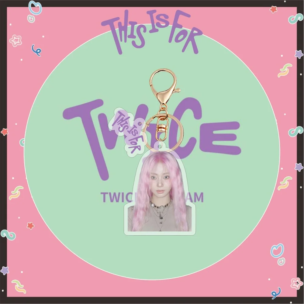 KPOP المعبود مرتين هذا مخصص لألبوم Merch المفاتيح للنساء الرجال Kawaii الاكريليك حلقة رئيسية حامل الهدايا حقيبة السيارة إكسسوارات جذابة
