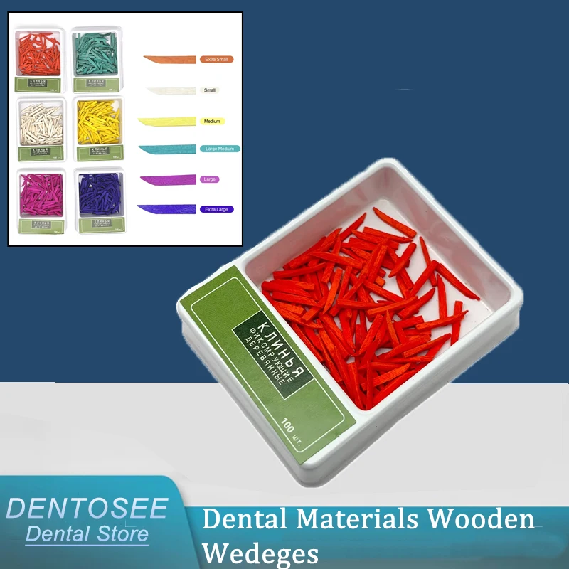 

100pcs Dental Wooden Wedges, Disposable Interdental Composite Fixing Wedges, Contoured for Precise Restoration