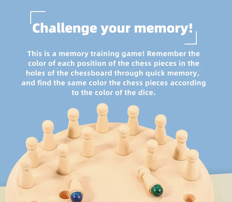 Imitation Wooden Memory Match Stick Chess Color Game Board Puzzles Montessori Educational Toy Cognitive Ability Learning Toys