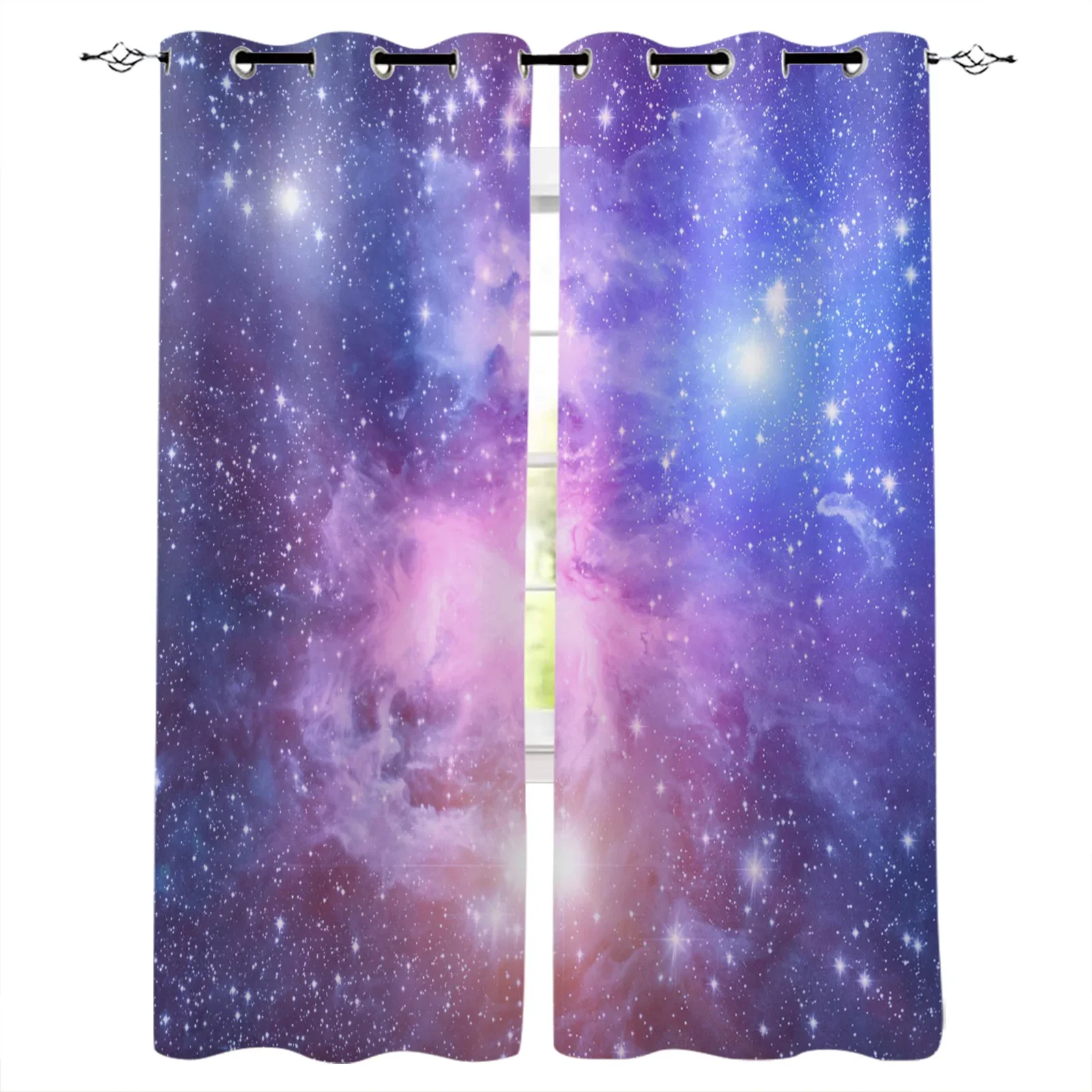 Orion Nebula Purple Galaxy Blackout Curtains Window Curtains For Bedroom Living Room Decor Window Treatments