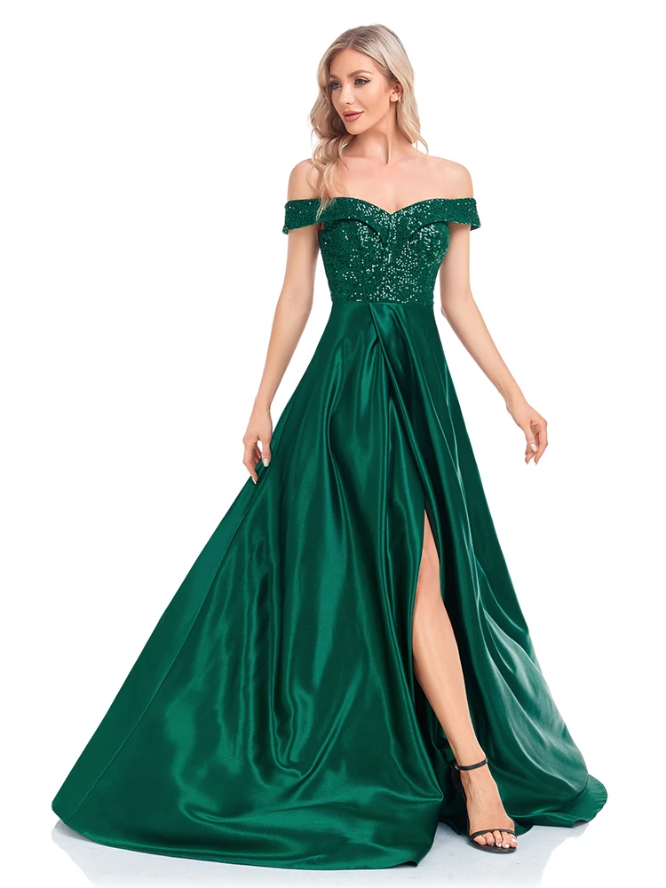 XUIBOL-vestido de noche largo con lentejuelas para mujer, vestido de dama de honor elegante con Espalda descubierta, largo, Formal, para fiesta de graduación