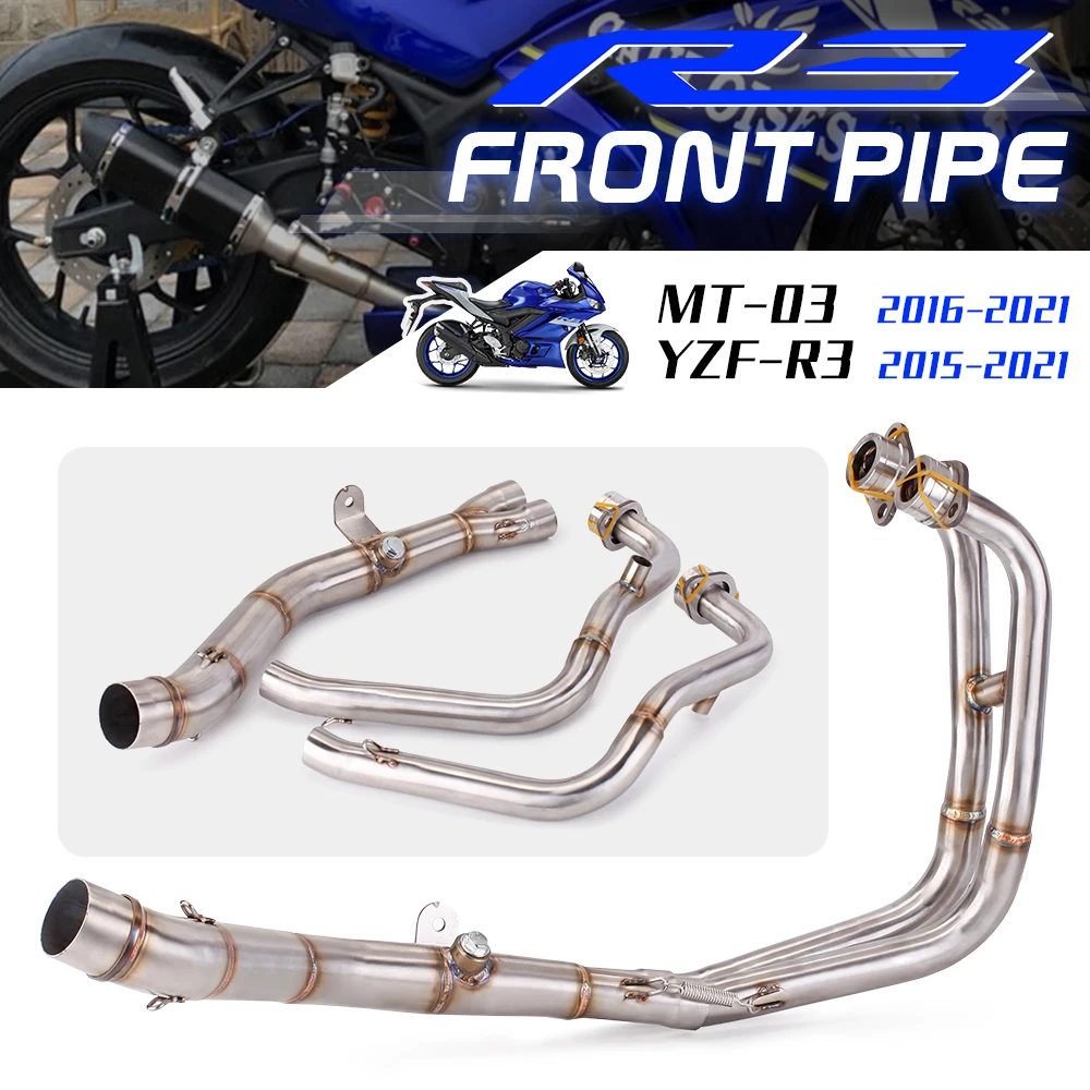 

For YZF R3 R25 MT03 Motorcycle Exhaust Escape Moto Modified Full Systems Front Middle Link Pipe