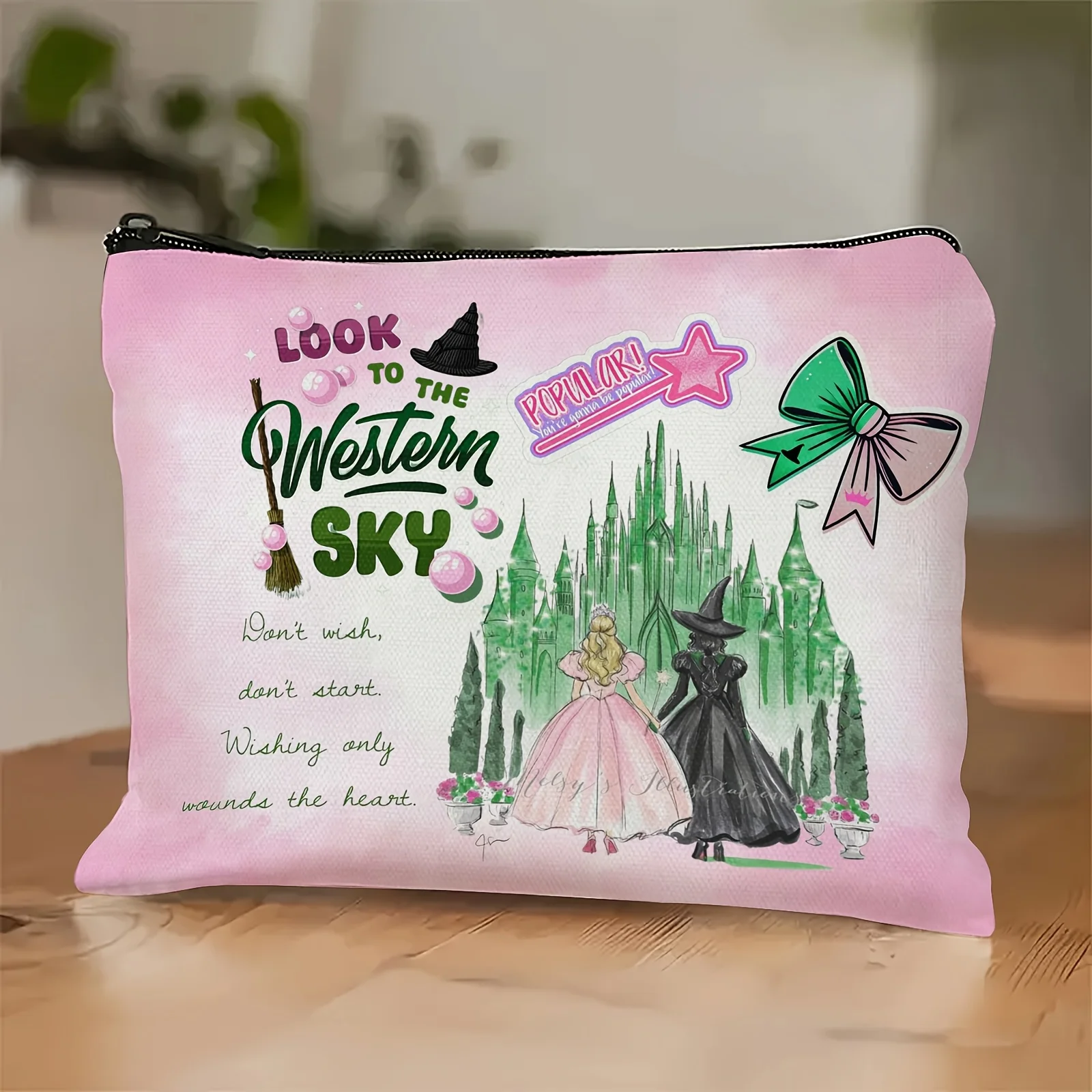 A Evil witch makeup bag- multifunctional zipper pouch, jewelry storage bag, perfect travel zipper small storage bag.