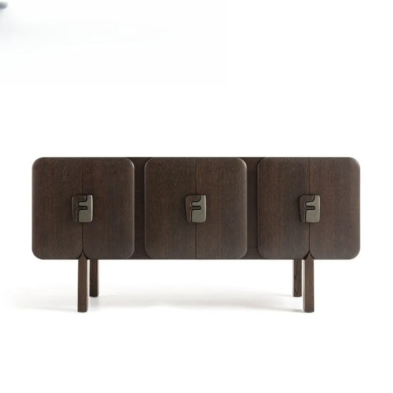 Italian light luxury solid wood porch cabinet villa home high-end multi-functional storage cabinet designer creative locker