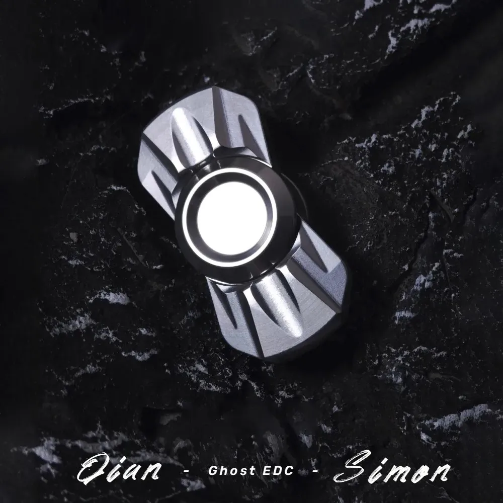 Ghost EDC Wing Fidget Spinner Fidget Toys pour adultes Fidget Spinner à deux lames Gyroscope en acier inoxydable Jouet anti-Stress