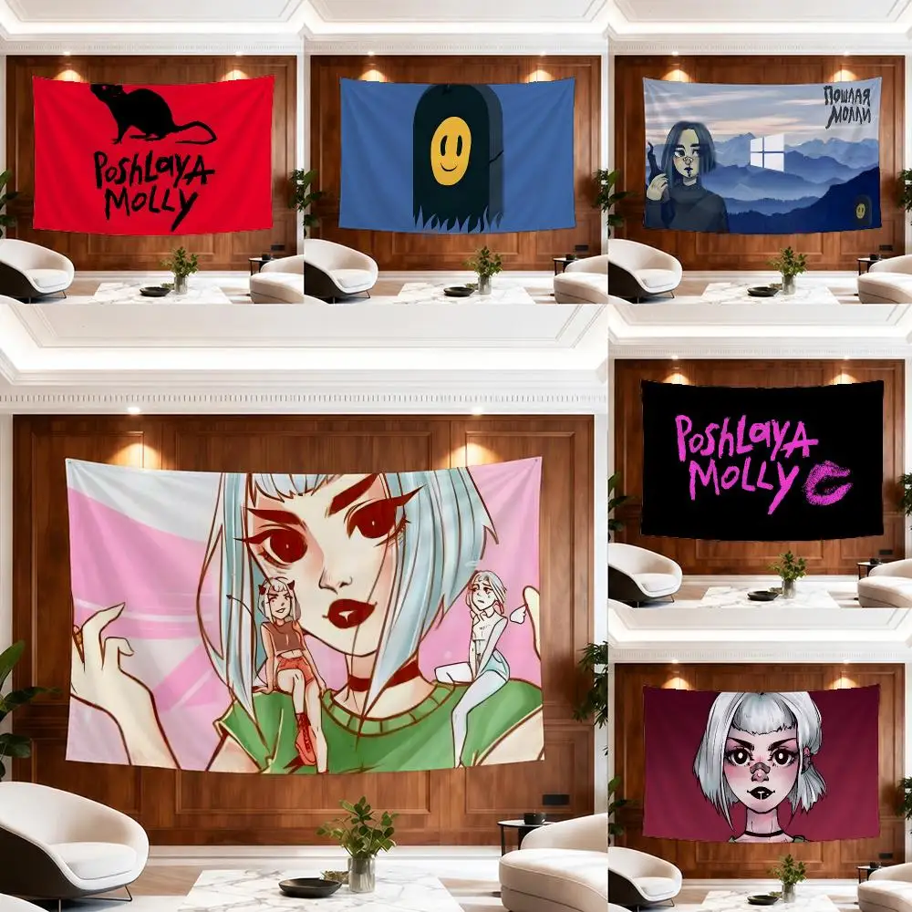 Band P-Poshlaya Molly Tapestry Outdoor Parties Bedrooms Living Rooms Dorm Rooms Wall Decor Banners Gifts
