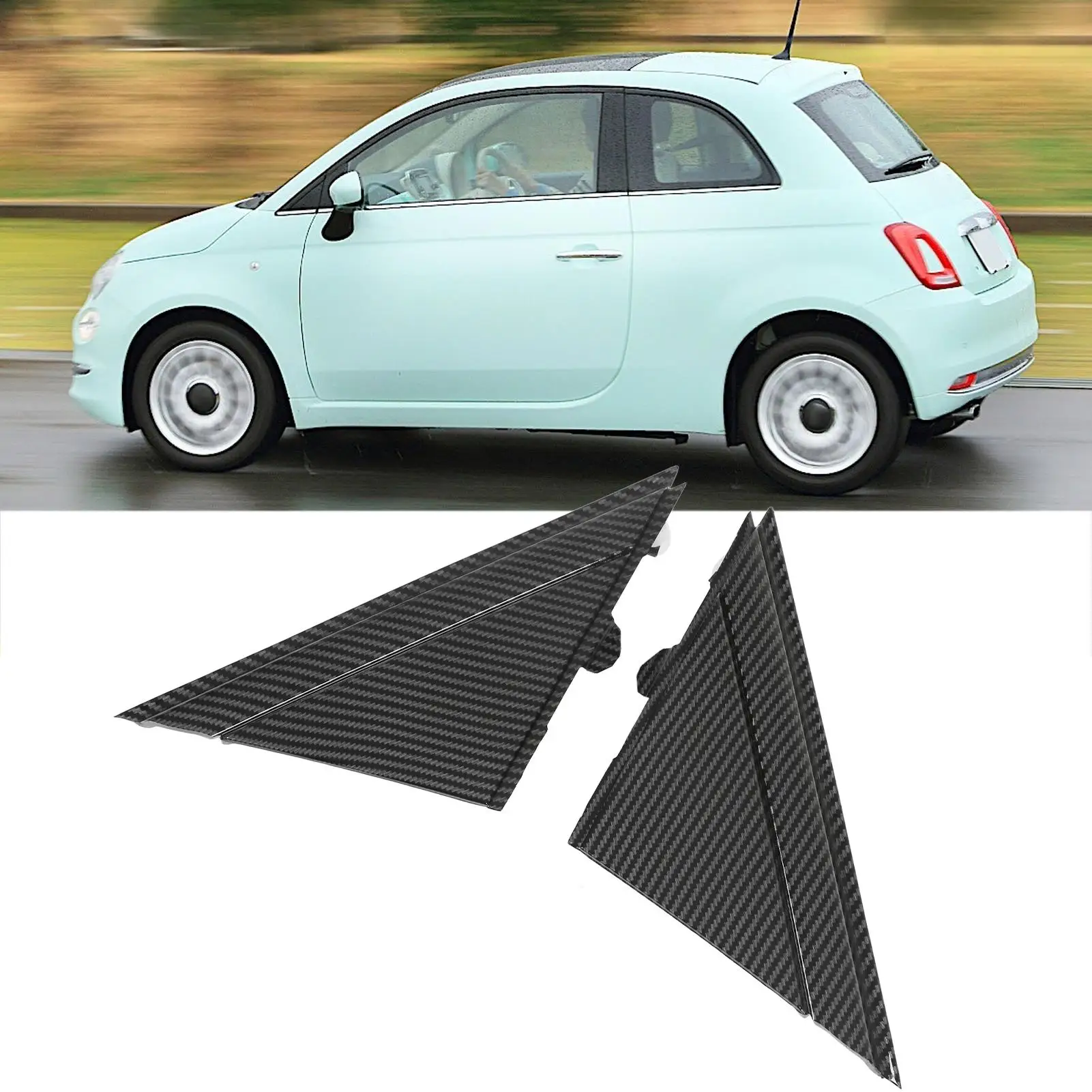 2pcs Door Mirror Flag Cover for fiat 500 2012-2017 | Wing Mirror Trim Replacement 1SH17KX7AA Left Right