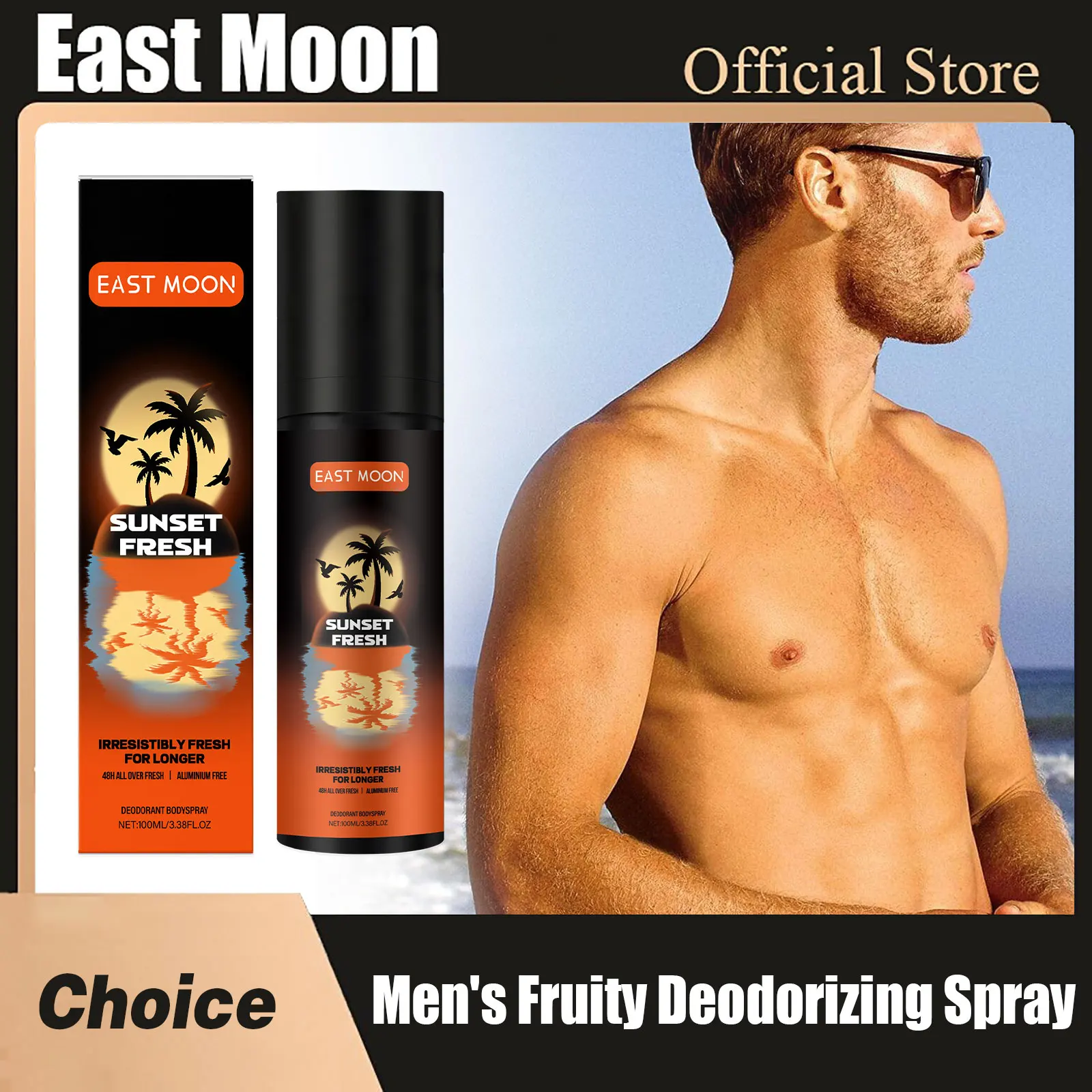 

East Moon Fruity Deodorizing Spray Sweat Eliminator Keep Refresh Odor Removal Reduce Body Bad Smell Man Underarm Deodorant Spray