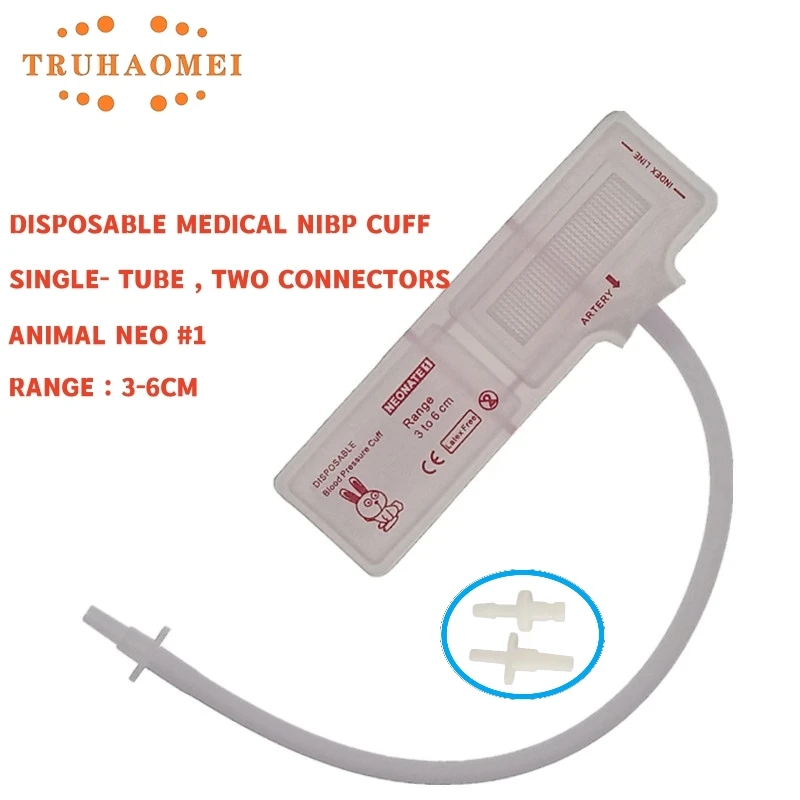 Veterinary NIBP Cuff Multisize Upper Arm Disposable Non-woven Animal NIBP Cuff Pet Blood Pressure Single Hose