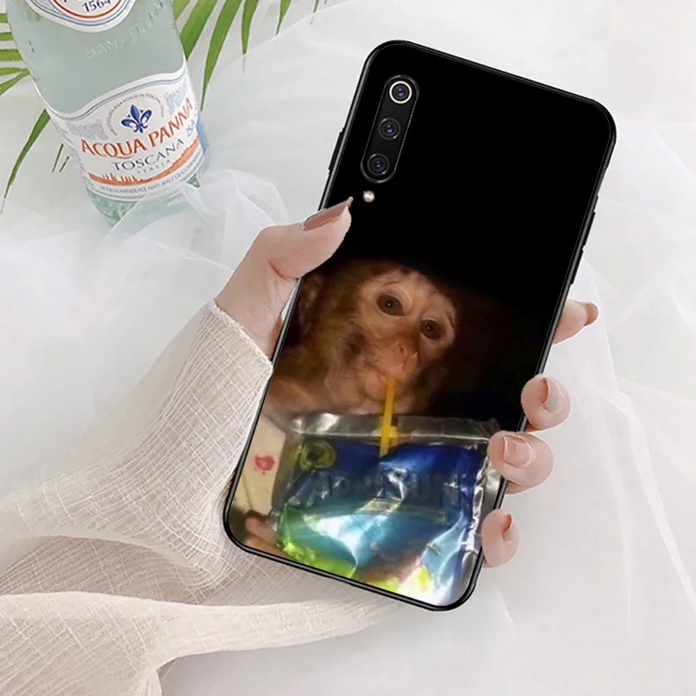 Monkey Drinking Juice Phone Case For Xiaomi Mi 5X 8 9 10 11 12 lite pro 10T PocoX3pro PocoM3 Note 10 pro lite