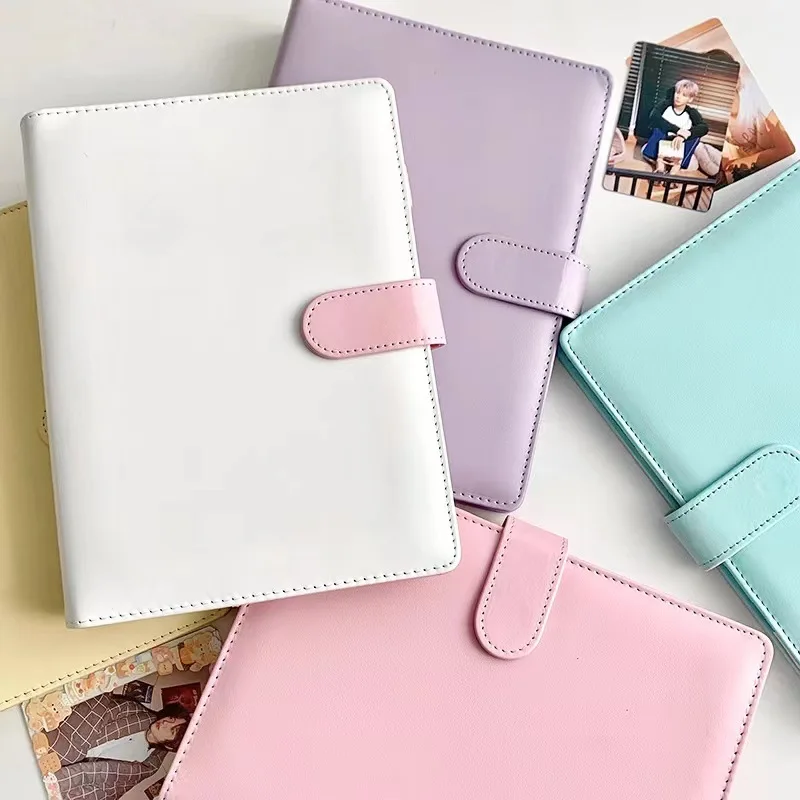 A5/A6 Macaron Binder Notebook & DIY Photocard Collect Book Postcards Organizer Book School Stationery