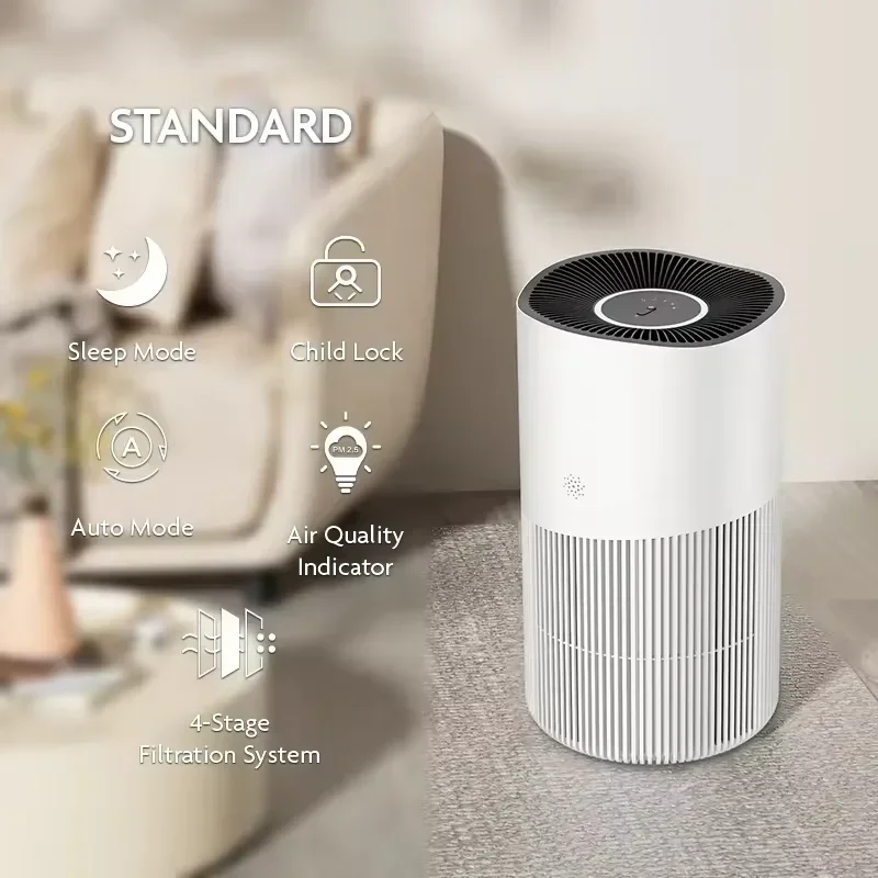 Hot Sale High Efficiency Desktop Rechargeable Smart Home Large Room Hepa Filter Air Purifier Equipment for Bedroom