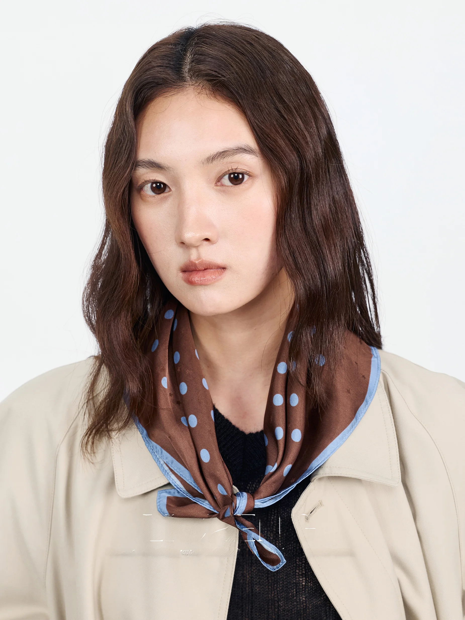 00-シルクスカーフ女性の星柄刺繍シルクネクタイ春秋冬多機能小さな正方形英国スタイル