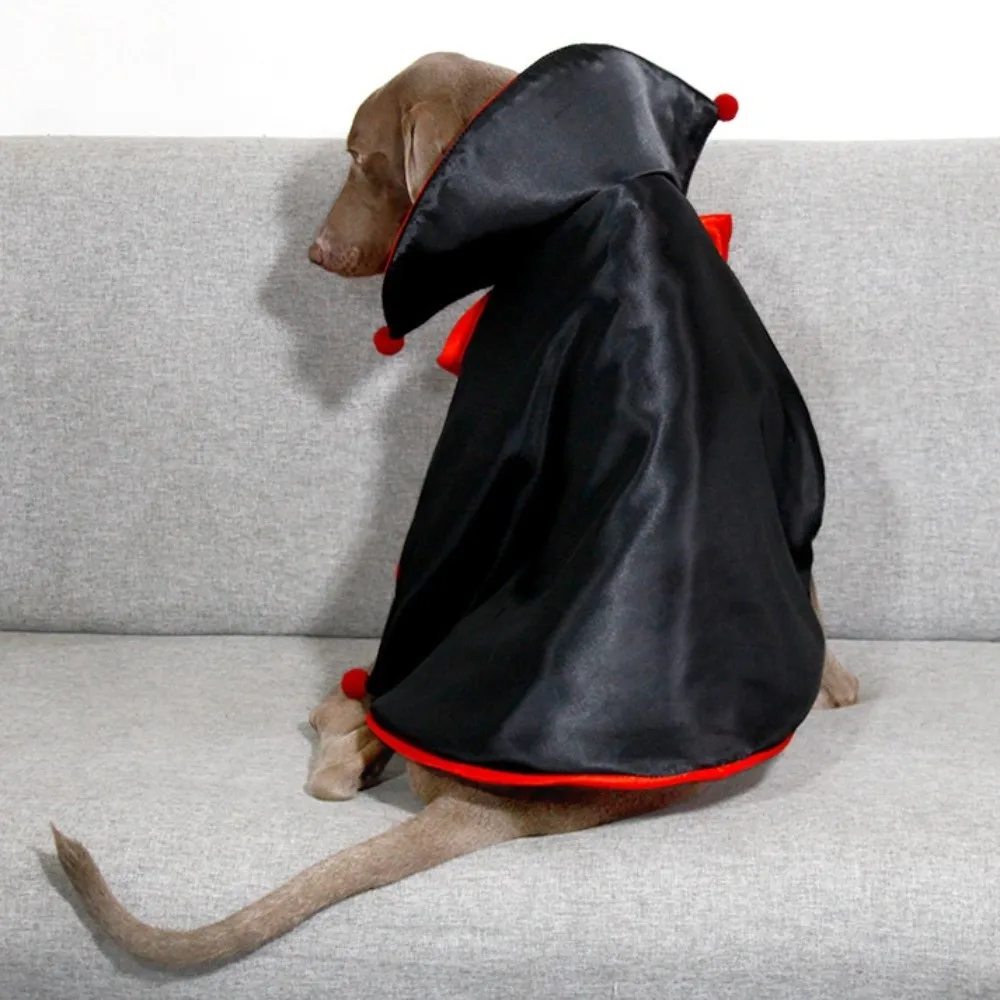 

Stand-collar Halloween Pet Costume Adjustable Comfortable Dogs Knight Cape Soft Fabric Bow Kitten Puppy Dress All Saints' Day