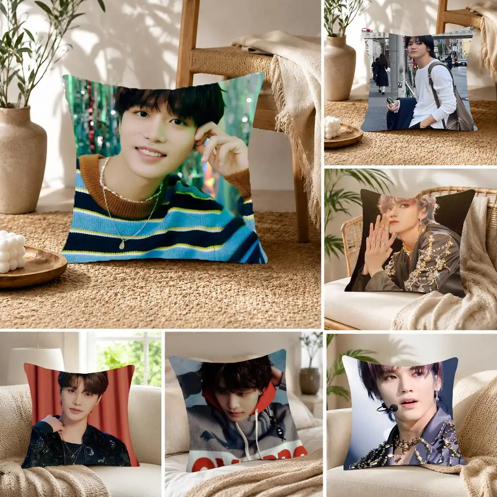 Warm Kpop Male Idol T-Taeil Cushion Cover Fluffy velvet Nordic style plush Living room sofa decorative