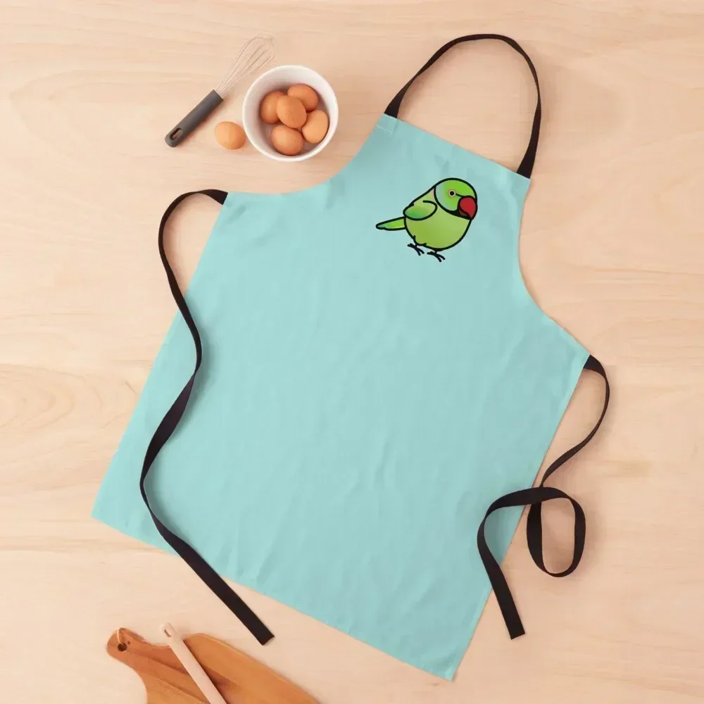 

Chubby Green Indian Ringneck Parakeet Apron Kitchen Items For Home Men gift Men's Kitchen Kitchen on the wall Apron