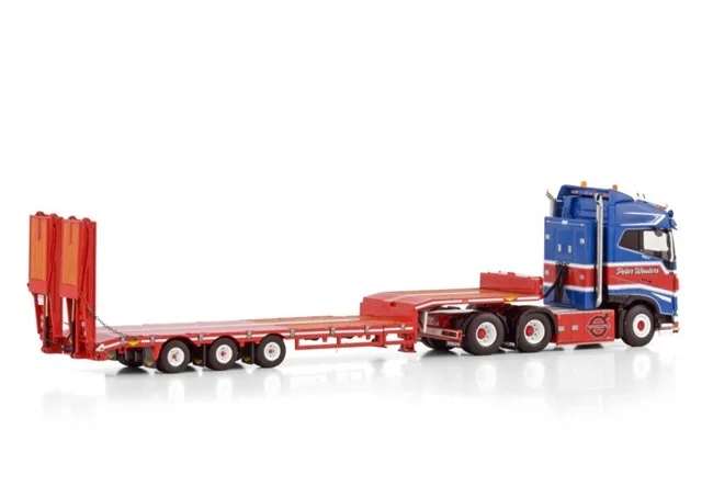 WSI 1:50 Scale VO LVO FH5 6X2 Axle Tractor Low Board Trailer Transport Truck Vehicle Collectible Diecast Toy Model,PWT 01-4123