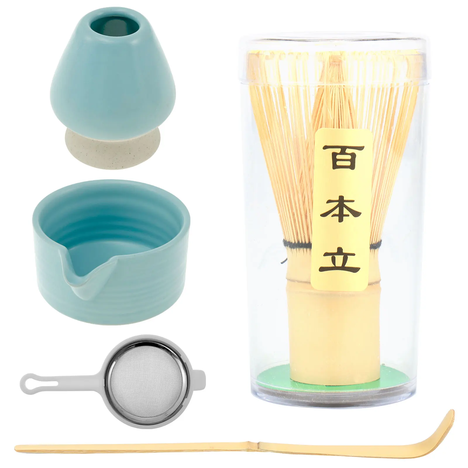 

5Pcs Matcha Set Complete Japanese Tea Set Matcha Kit with Matcha Bowl Spout Matcha Whisk Holder Bamboo Matcha Whisk Spoon