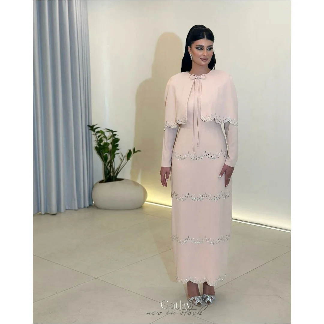 

Cathy Customized Long Sleeve Off the Shoulde Quinceanera Homecoming Elegant Rhinestones Luxury Ankle-Length