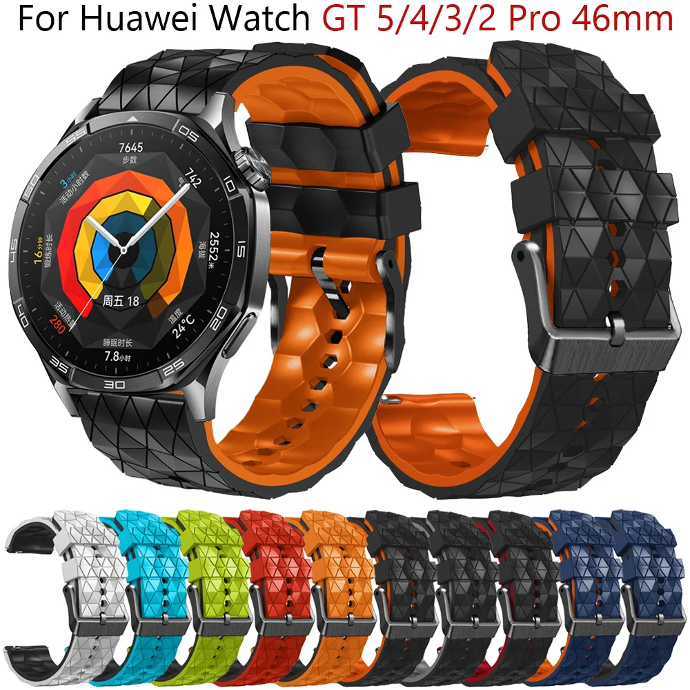 Силиконовый ремешок 22 мм для Huawei Watch GT 5 GT5 46 мм Pro, ремешок для Huawei GT4 GT3 GT2 GT 4/3/2 Pro, браслет 46 мм Correa