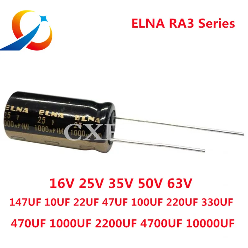 ELNA RA3 Series HiFi Audio Capacitor 16V 25V 50V 63V 10uF 22uF 47uF 100uF 220uF 470uF 1000uF 2200uF 3300uF 10000uF Original 20%