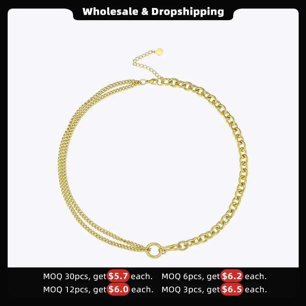 ENFASHION Link Chain Choker Necklace Women Gold Color Stainless Steel Necklaces 2020 Friends Gifts Fashion Jewelry Collier P3070