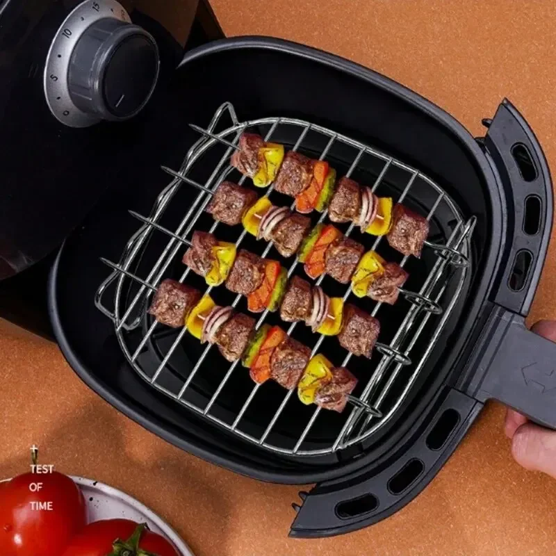 Air Electric Fryer Accessories Stainless Steel Double Layer Grill Rack Steam Rack Air Fryer Rack view 2